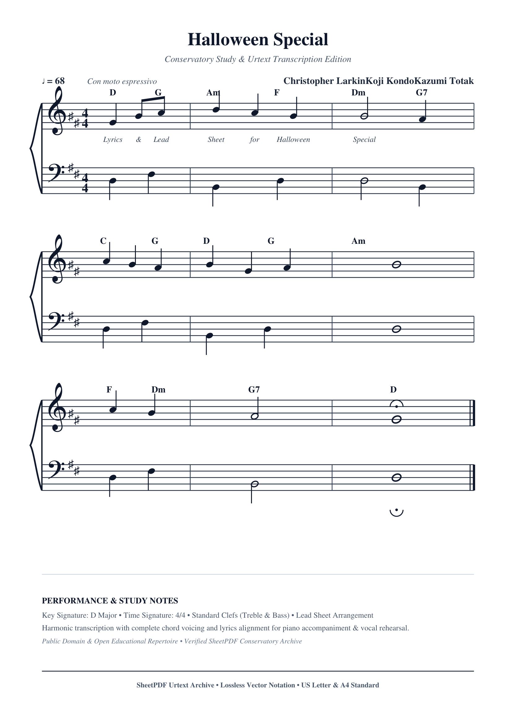 Halloween Special Piano Sheet Music Page 1 Free PDF