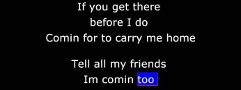 Swing Low , Sweet Chariot